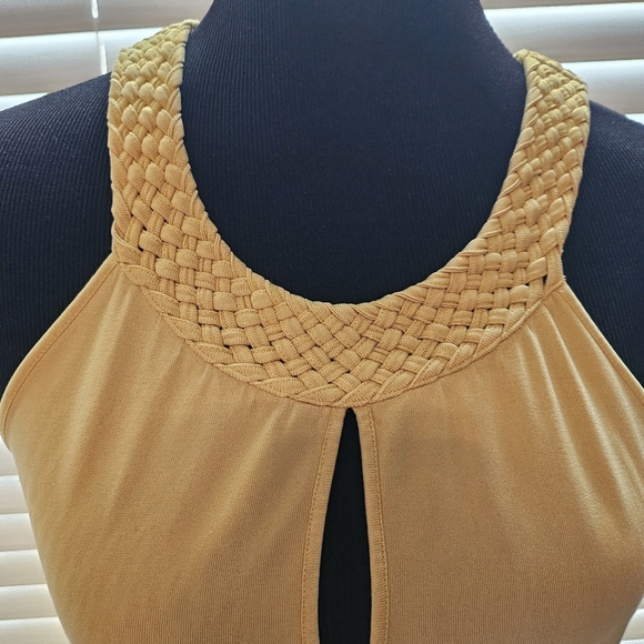 Marciano Mustard Woven Detail Dress - Picture 2 of 9